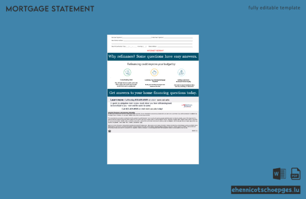 Kontoauszug der University of Southern Indiana (USA) im Word- und PDF-Format, 3 Seiten, Beispielvorschau